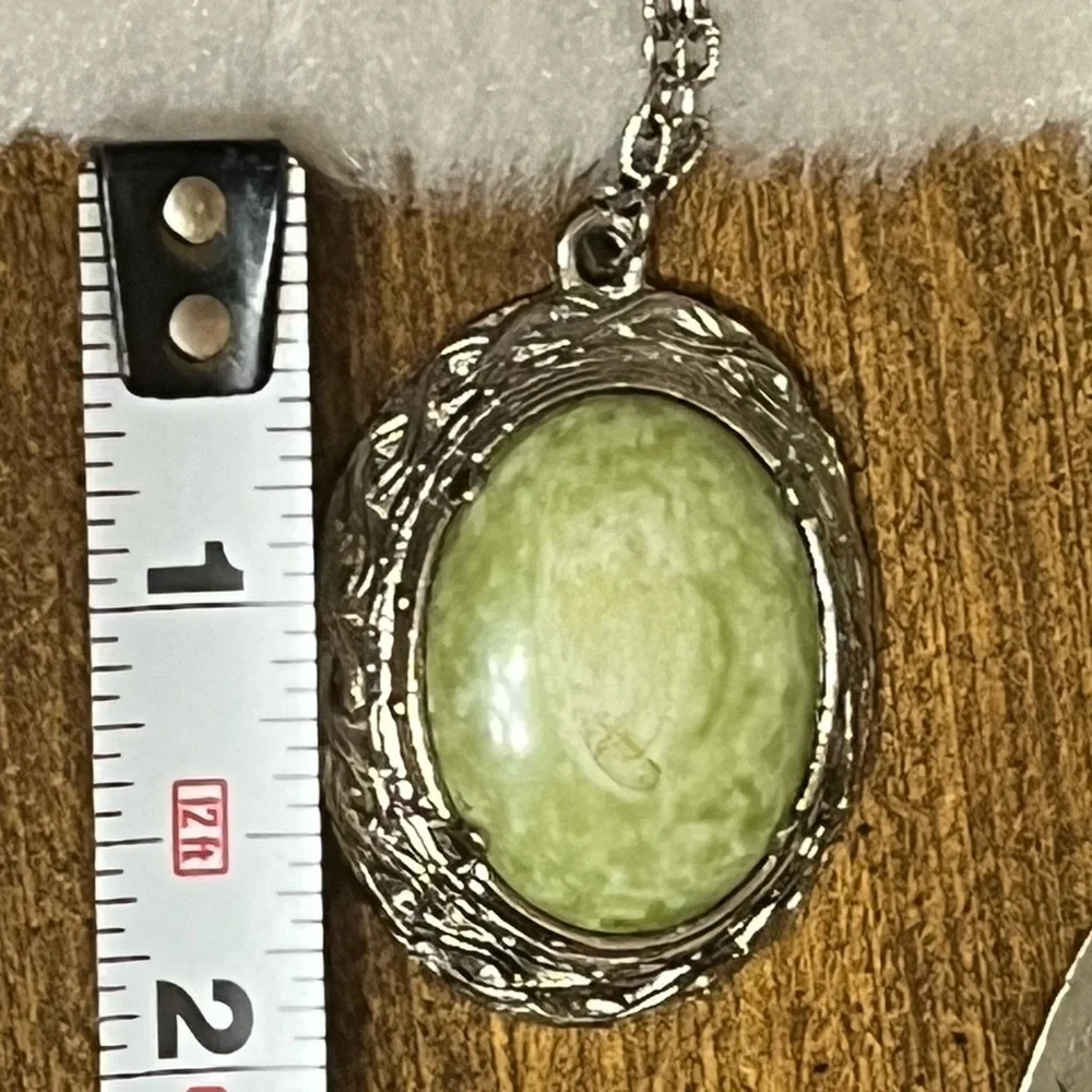 Vintage Jacobite Green Stone Necklace